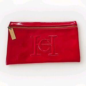 CAROLINA HERRERA Good Girl Red‎ Glossy Patent Clutch Bag 6x11" FREE SHIPPING